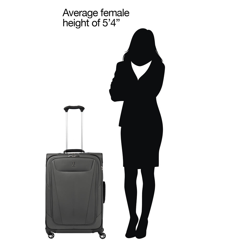 Travelpro Maxlite 5 Softside Expandable Luggage with 4 Spinner Wheels, Lightweight Suitcase, Men and Women ( Shadow Grey , Checked-Medium 25-Inch ) Shadow Grey Checked Medium 25 Inch U14