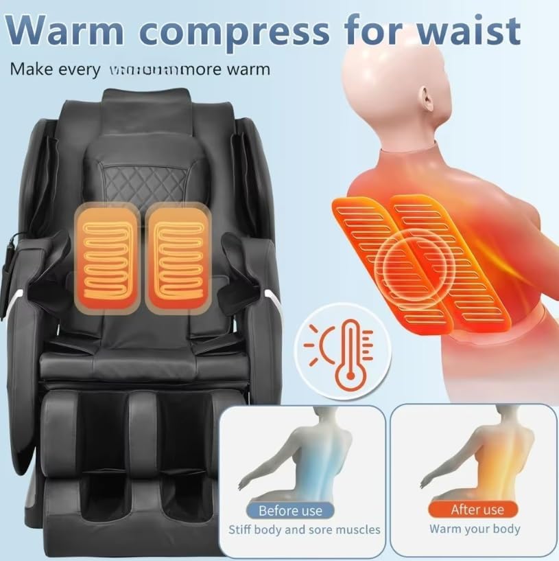 Zero Gravity Electric Massage Recliner Chair with PU Leather – Ergonomic Single Sofa