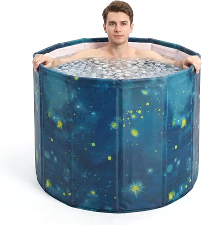 Portable Foldable Ice Bath Tub for Adults – Cold Plunge Recovery Tub (Blue)