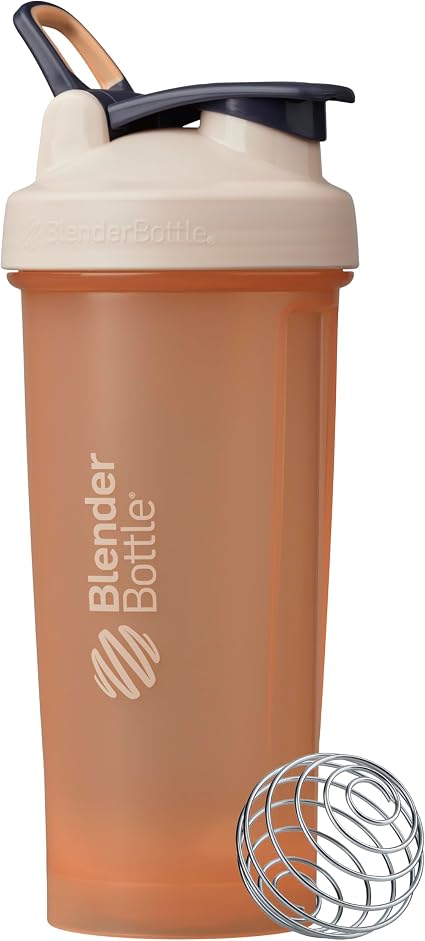 BlenderBottle Classic V2 Plastic Shaker Bottle 28 oz Tan/Orange