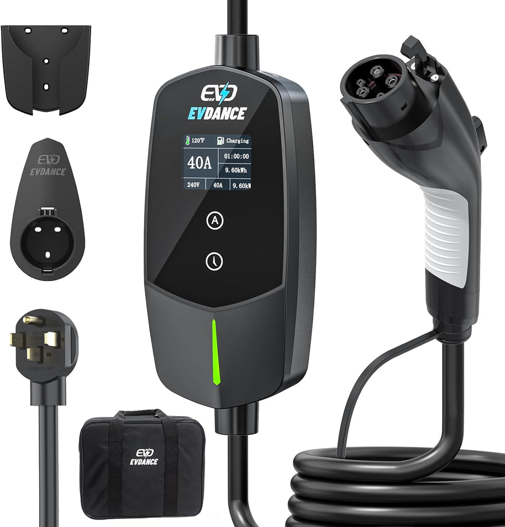 Level 2 EV Charger 40A 240V Portable Electric Vehicle Charger with 25FT Cable