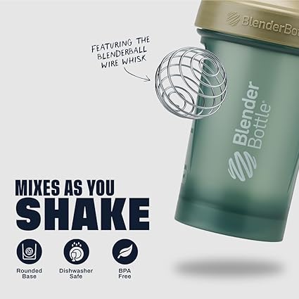 BlenderBottle Classic V2 Plastic Shaker Bottle 28 oz Tan/Orange