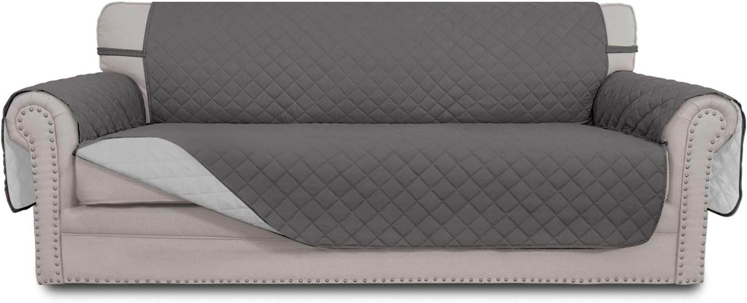 Easy-Going Reversible Water Resistant Sofa Cover for 3 Cushion Couch – Non-Slip Pet Friendly Slipcover, Gray/Light Gray