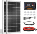ECO-WORTHY 200W Solar Panel Kit – 2×100W Monocrystalline Panels with 30A PWM Controller