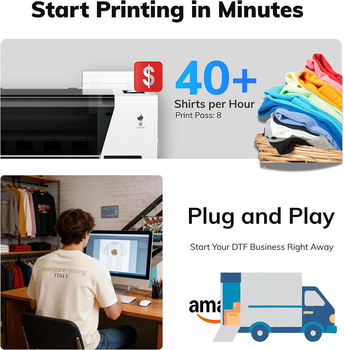 INKSONIC A3+ DTF Printer Bundle with Laptop