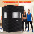 2 Person Portable Indoor Steam Sauna Tent with 2 Steamers & Chairs