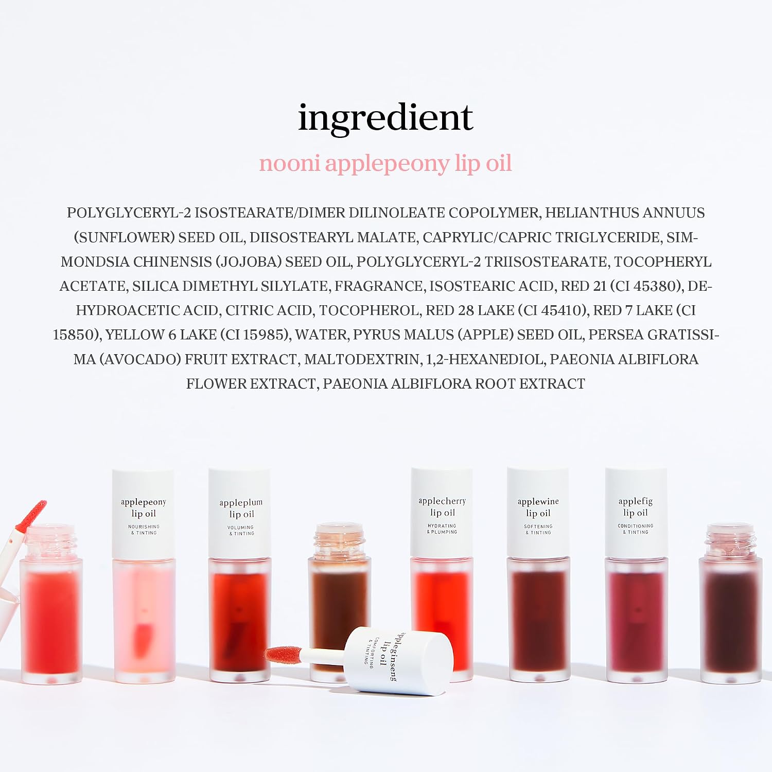 NOONI Applepeony Lip Oil – Plumping & Hydrating Gloss