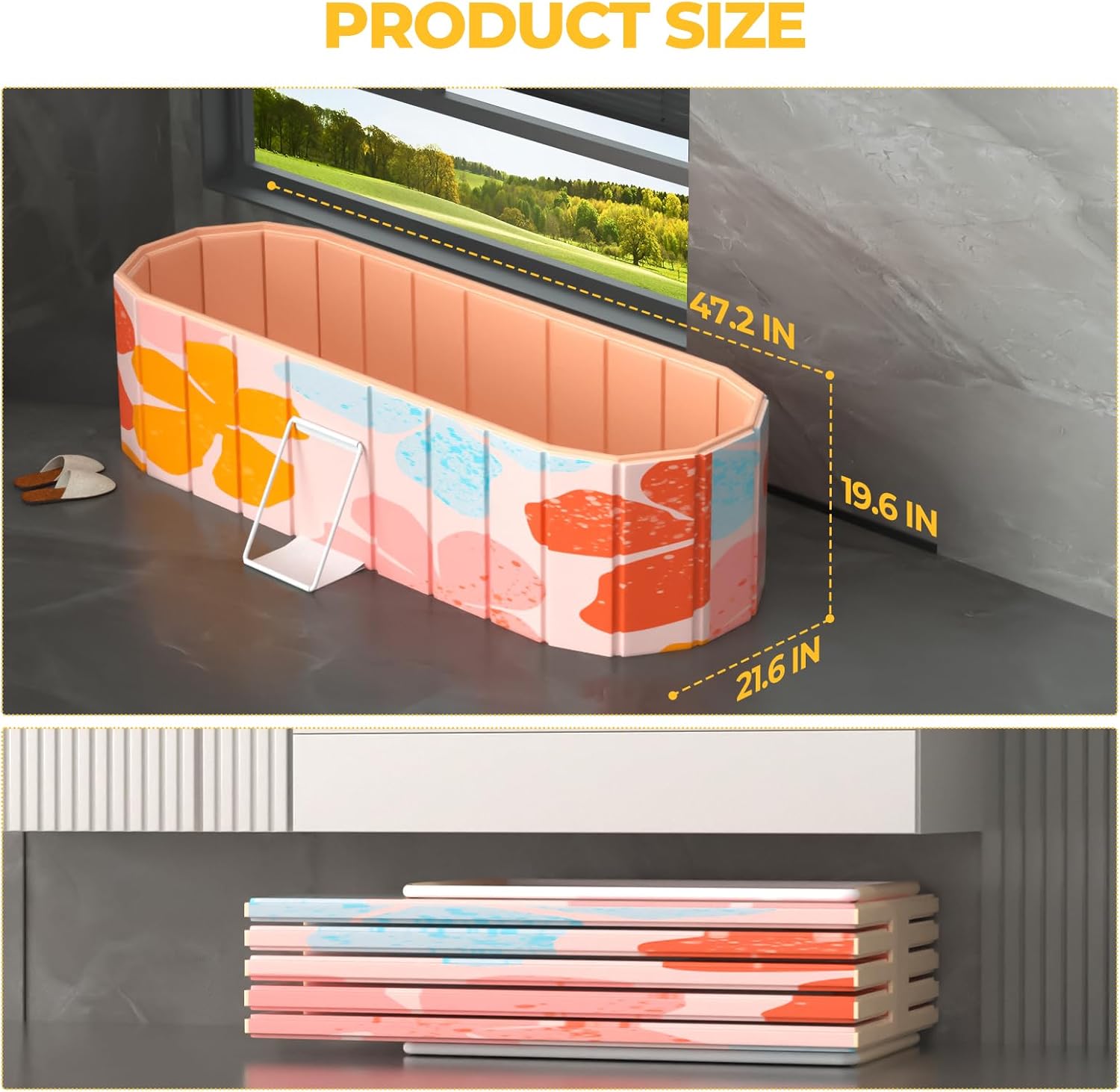 Portable Foldable Bathtub for Adults 47" – No-Installation Soaking Tub