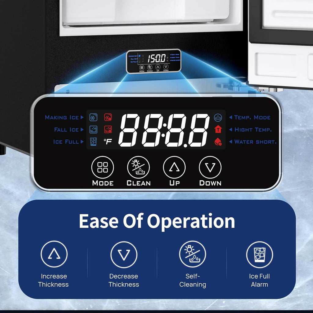 EUHOMY 15" Commercial Under Counter Ice Maker – 90 lbs/Day Built-In Ice Machine