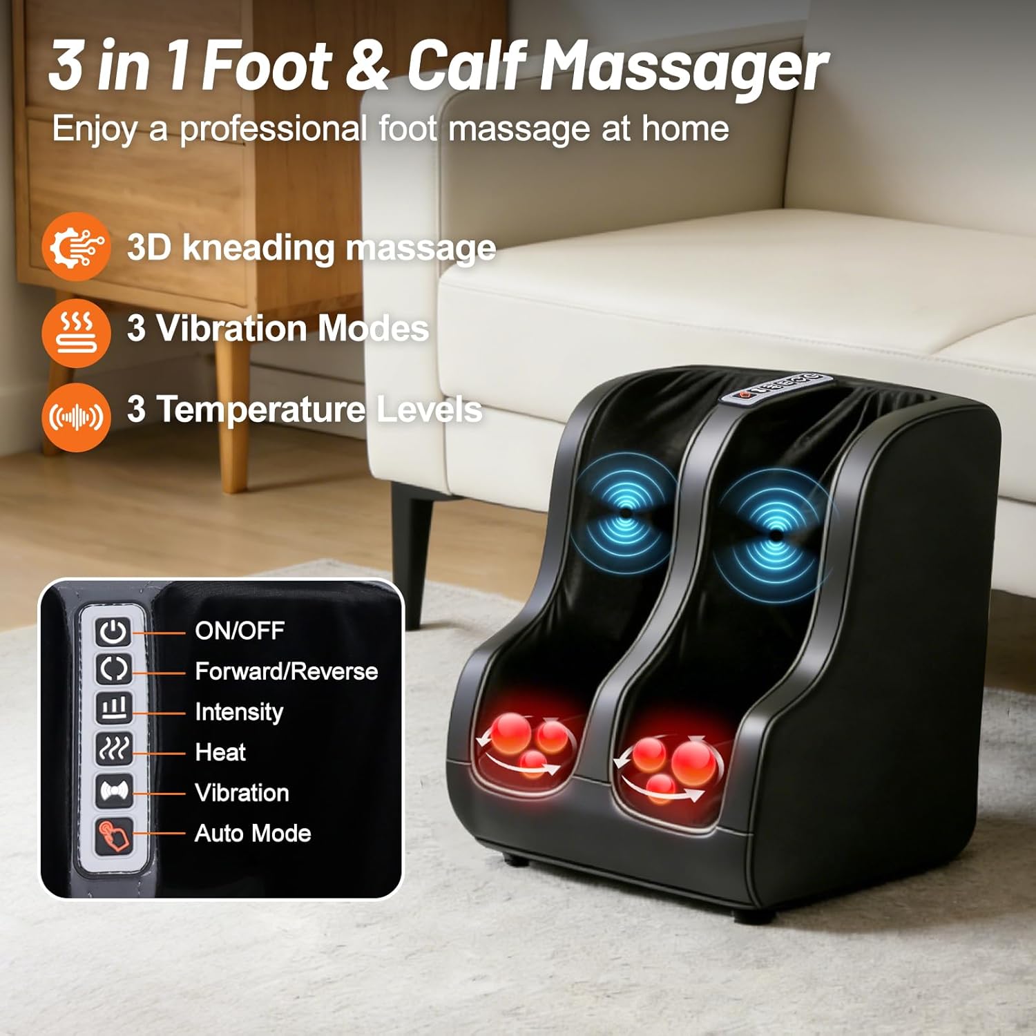 Kalamera Full Body Shiatsu Massage Chair Pad with Neck & Foot Massager