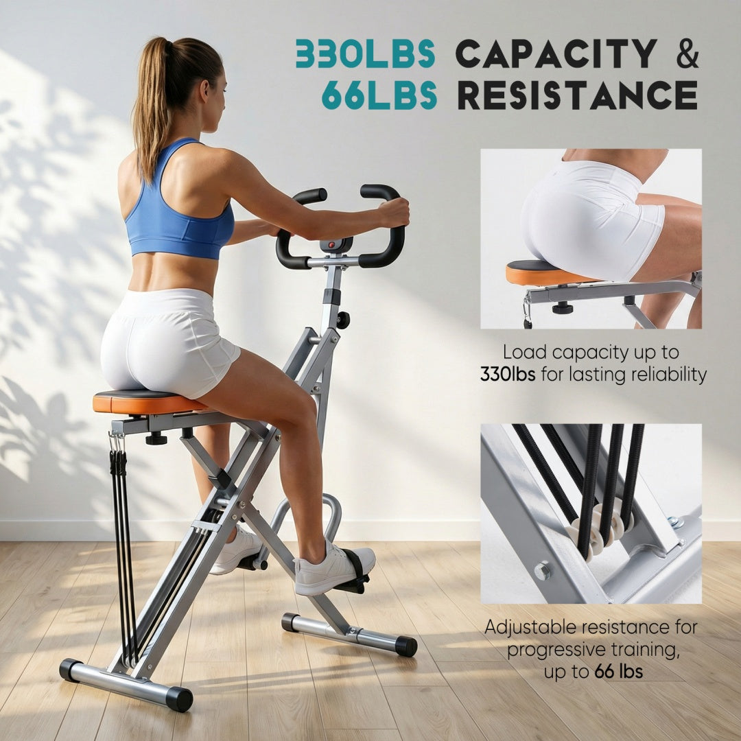 Home Squat Machine, A 330-pound Weight-bearing Lower Body Exercise Equipment With Adjustable Resistance, Foldable Fitness Machine