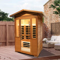 OUTEXER 2 Person Outdoor Infrared Sauna – Red Cedar Wood with App Control & LED Lights