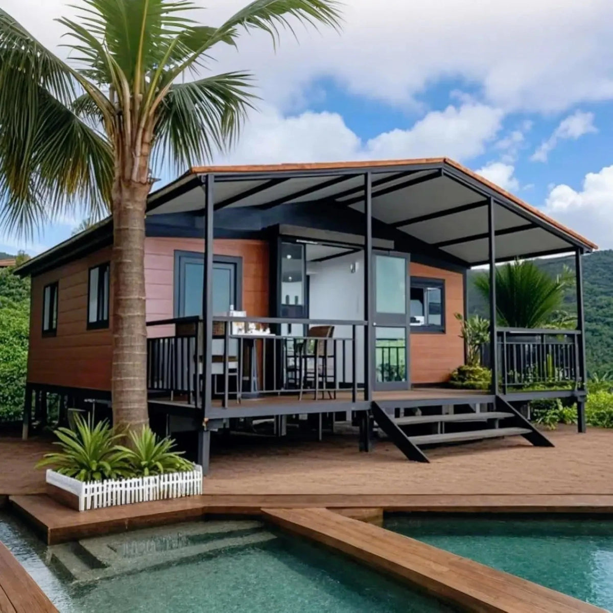 Double Story Duplex Container House Luxury Prefabricated Villa Expandable Container Homes  2-5 Bedrooms with Kitchen Bathroom
