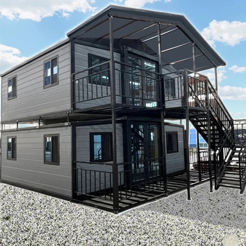 Double Story Duplex Container House Luxury Prefabricated Villa Expandable Container Homes  2-5 Bedrooms with Kitchen Bathroom