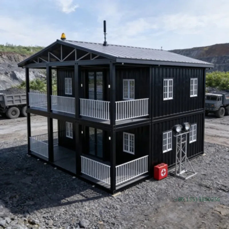Double Story Duplex Container House Luxury Prefabricated Villa Expandable Container Homes  2-5 Bedrooms with Kitchen Bathroom
