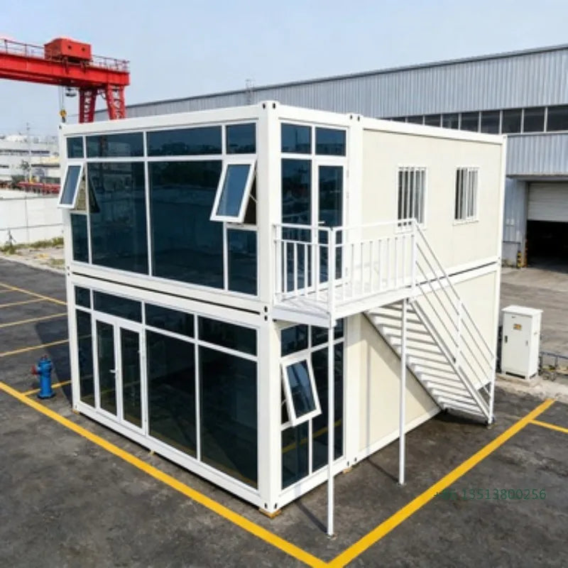 Double Story Duplex Container House Luxury Prefabricated Villa Expandable Container Homes  2-5 Bedrooms with Kitchen Bathroom
