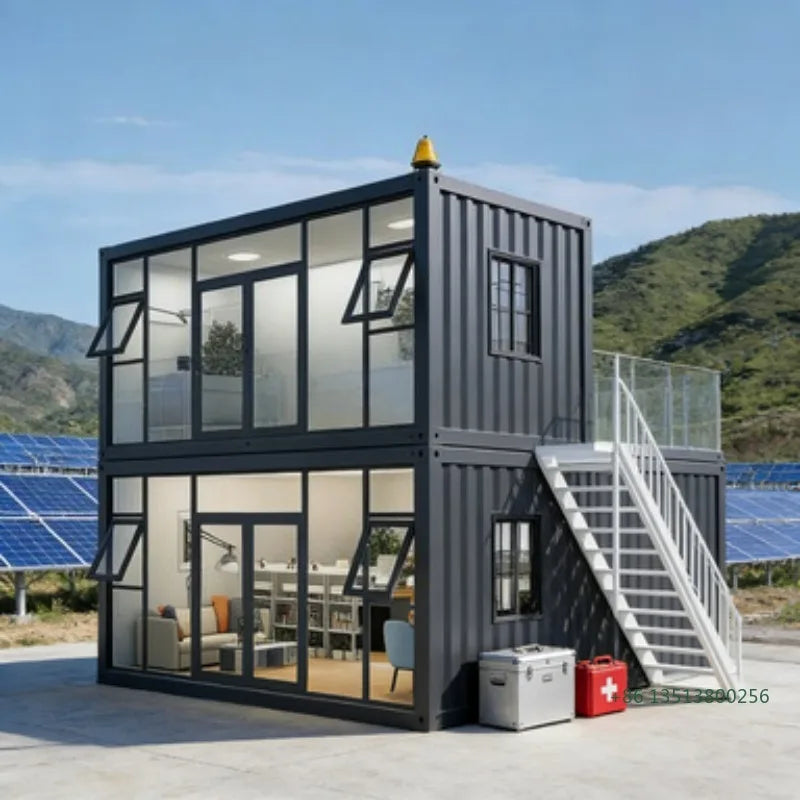Double Story Duplex Container House Luxury Prefabricated Villa Expandable Container Homes  2-5 Bedrooms with Kitchen Bathroom