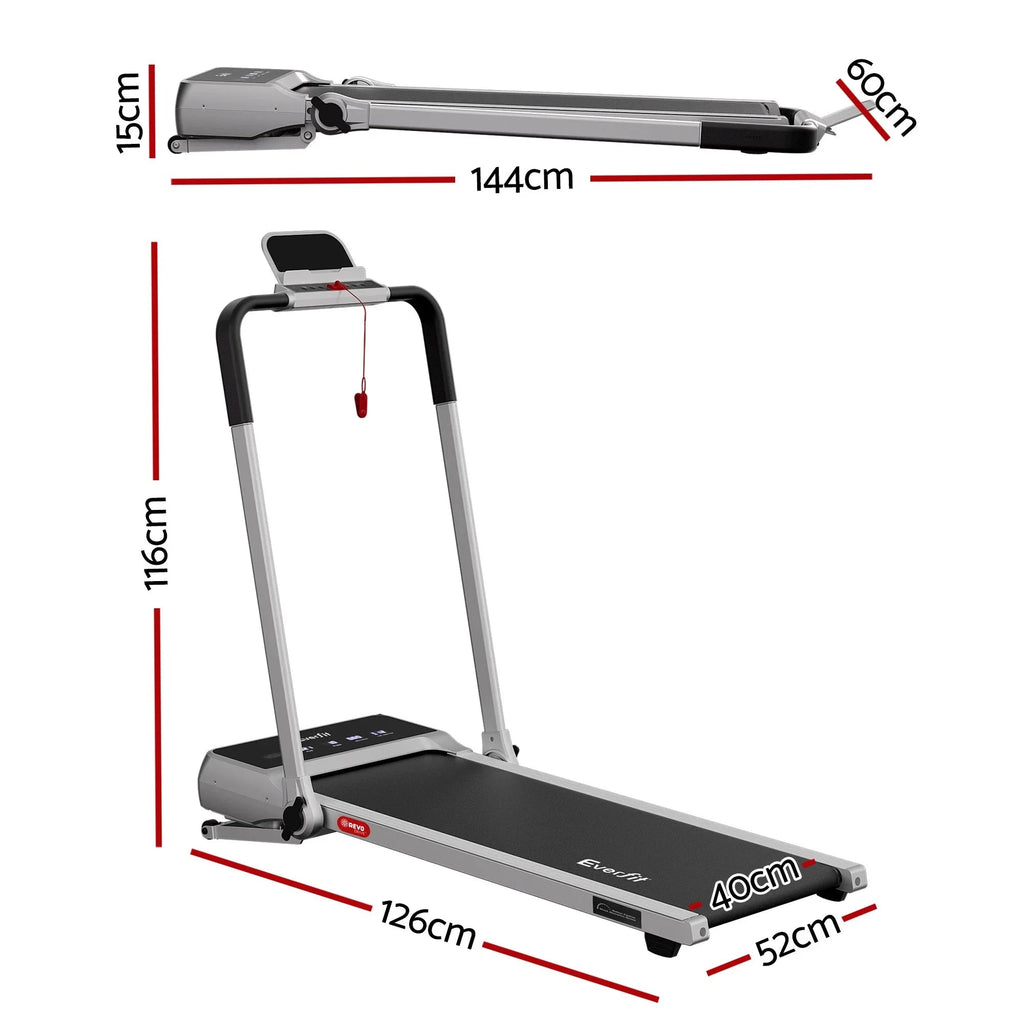 Everfit 3 in 1 Walking Pad Treadmill 20% Auto Incline Under Desk Foldable Treadmills for Home With 40cm Wide Belt Silver