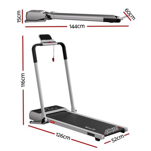 Everfit 3 in 1 Walking Pad Treadmill 20% Auto Incline Under Desk Foldable Treadmills for Home With 40cm Wide Belt Silver