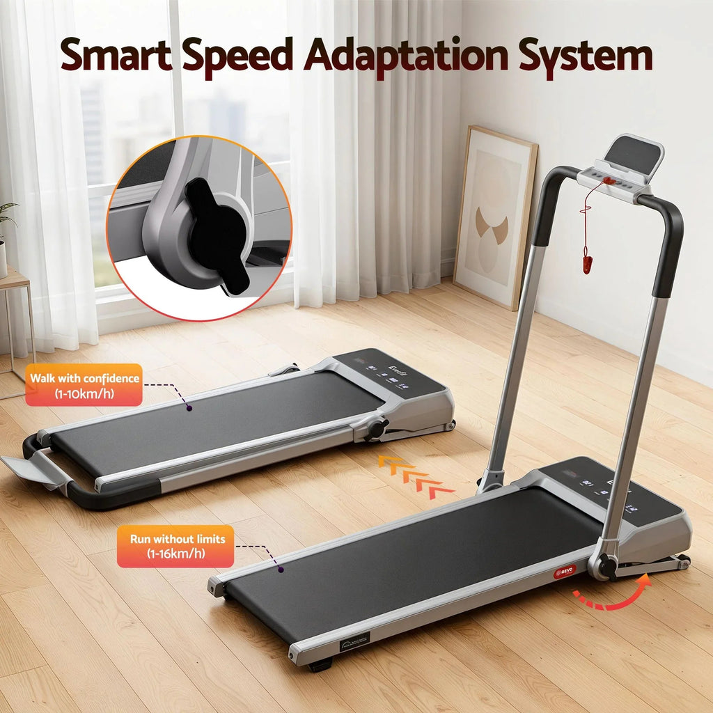 Everfit 3 in 1 Walking Pad Treadmill 20% Auto Incline Under Desk Foldable Treadmills for Home With 40cm Wide Belt Silver