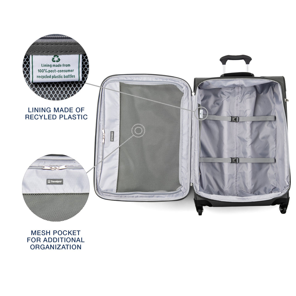 Travelpro Maxlite 5 Softside Expandable Luggage with 4 Spinner Wheels, Lightweight Suitcase, Men and Women ( Shadow Grey , Checked-Medium 25-Inch ) Shadow Grey Checked Medium 25 Inch U14