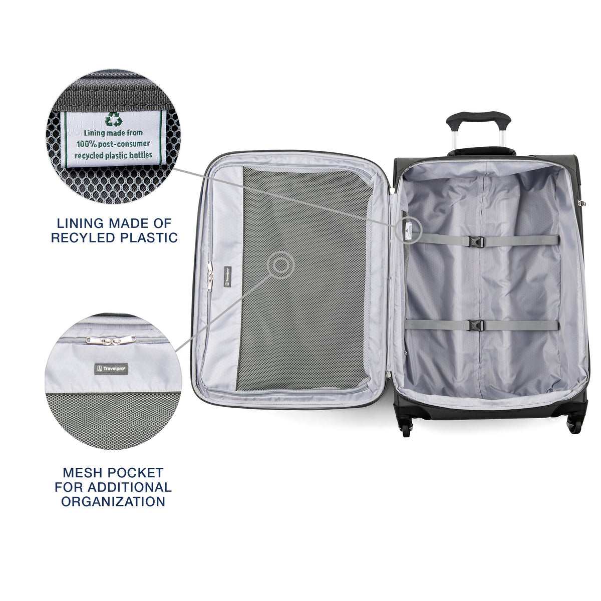 Travelpro Maxlite 5 Softside Expandable Luggage with 4 Spinner Wheels, Lightweight Suitcase, Men and Women ( Shadow Grey , Checked-Medium 25-Inch ) Shadow Grey Checked Medium 25 Inch U14